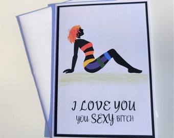 Lesbian Birthday Card, Lesbian Anniversary Card, Lesbian card, Naughty Girlfriend Gift, Funny Lesbian Card for wife, Dirty Sexy Card for Her