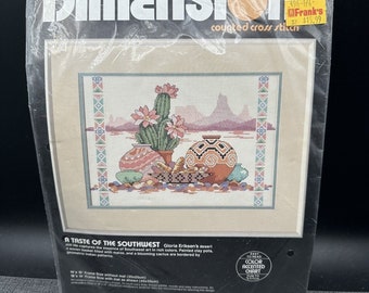 Vintage Counted Cross Stitch Kit #3687 Dimensions "A Taste of the Southwest" Vtg 1990 Southwestern