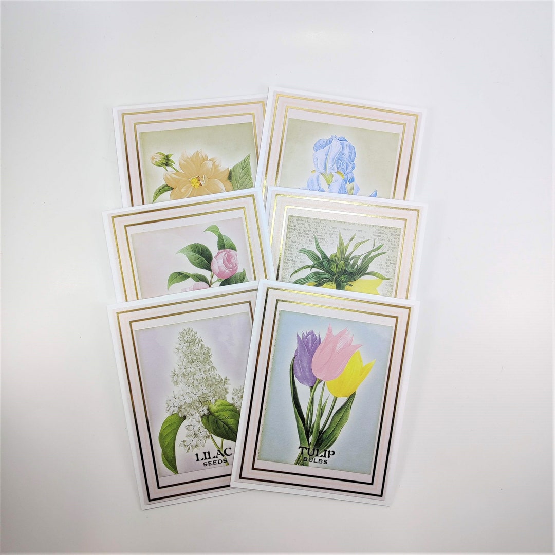 Floral Note Cards Set, Botanical Stationary Set, Floral Stationary ...