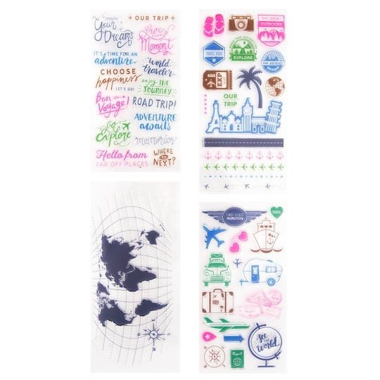 Craft Smart Set of 4 Clear Stamp Sheets 103 Pc, Time to Party Stamp Set,  Journaling Stamps, Scrapbook Stamps, Card Making Stamp, Celebration 