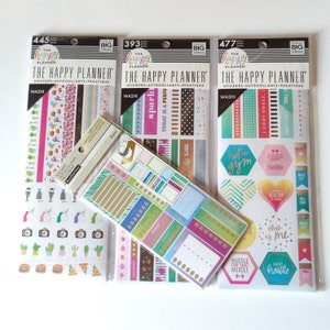 Happy Planner Washi Stickers Set of 3 With Free Planner Stickers Pack, Border Sticker for Planner, Planner Accessory Decoration, Diary Decor