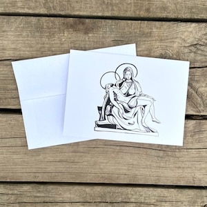 Tarjetas de condolencia cristianas, juego de cinco tarjetas, tarjetas de María y Jesús PIETA, tarjetas en blanco, tarjetas de condolencia católicas de calidad, regalo por la pérdida