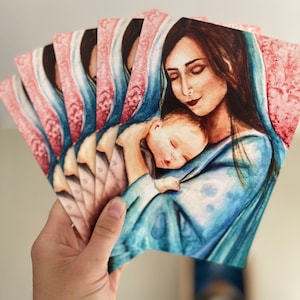 Kerstkaartenset Maria en Jezus, blanco religieuze kaarten, proefverkoop, tijdelijke aanbieding