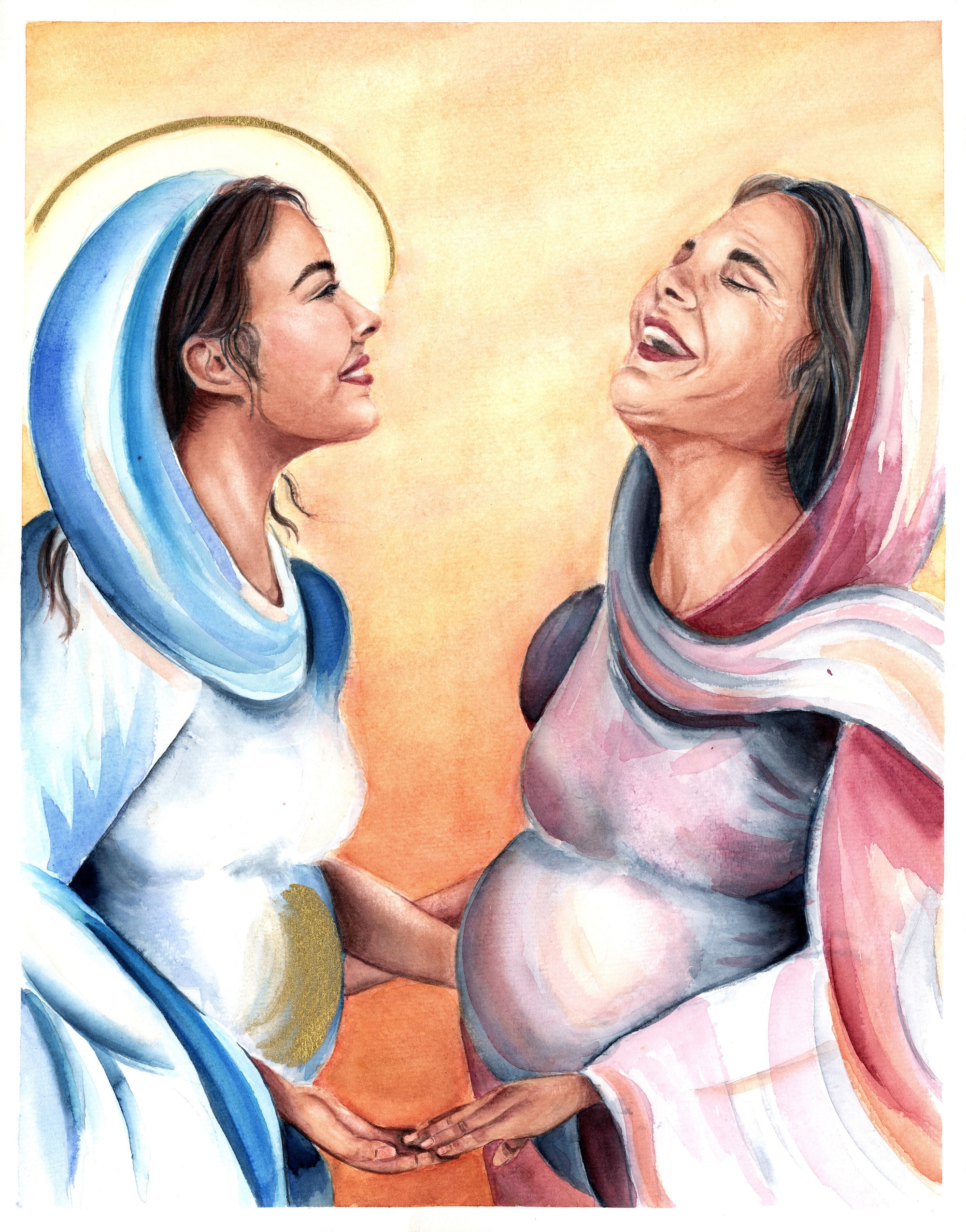 The Visitation of Mary and Elizabeth Original Catholic art Etsy The Visitation of Mary and Elizabeth Original Catholic art Etsy