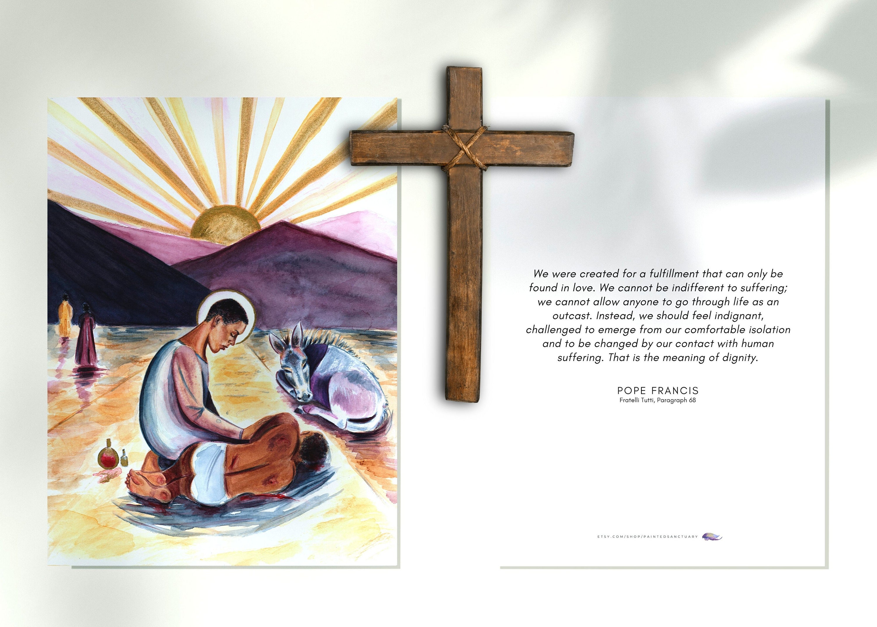 The Good Samaritan Prayer Card Pope Francis Quote | Etsy Canada