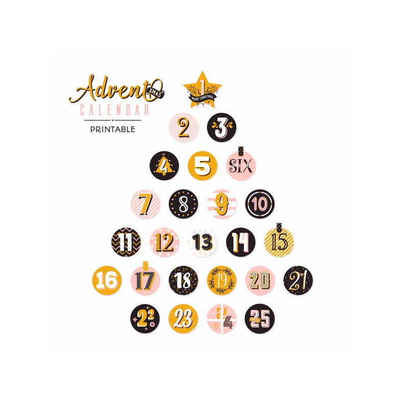 Minimal Printable Advent Calendar DIY Christmas Craft Gifts 25 Etsy