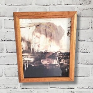 Wood Framed Collage Art, Classical Beauty Reproduction Art