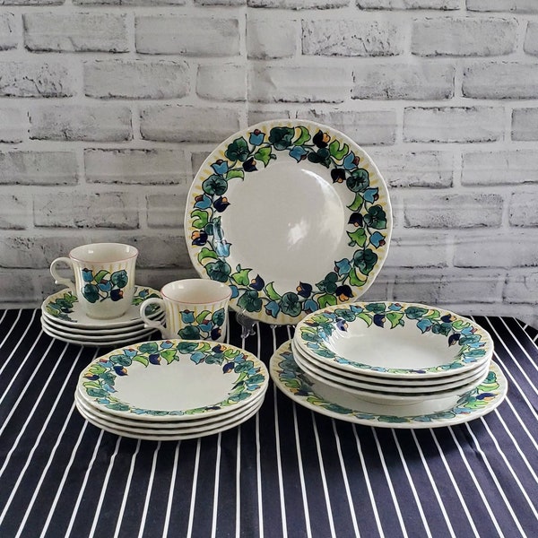 Vintage Mikasa Country Classics Manorville Dinnerware, 16 peice Set/ Mothers Day Brunch Luncheon Gift