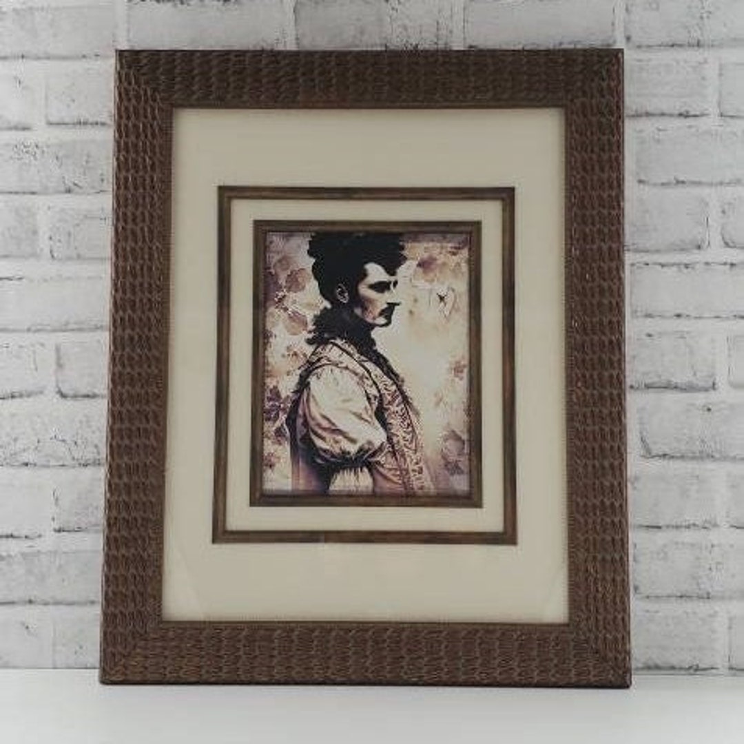 Large Framed Original Art, Victorian Male Print on Canvas Etsy