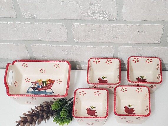 Temp-tations By Tara Presentable Ovenware Peppers, Set of 4 plus tray