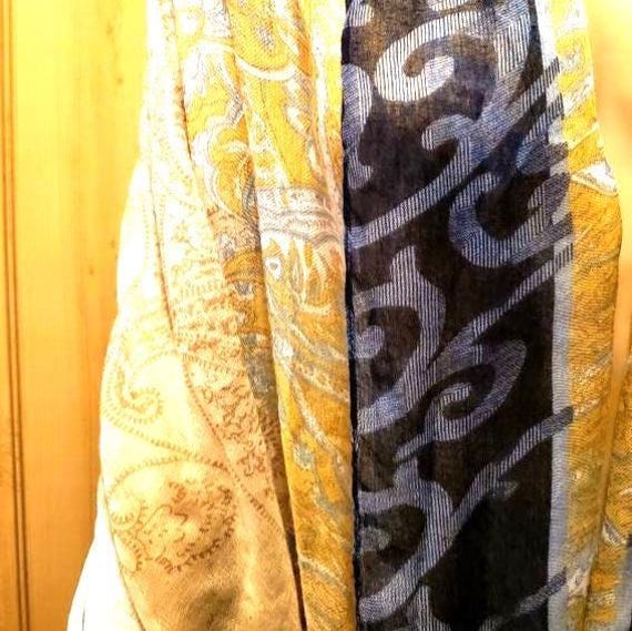 Sheer Infinity Scarf Versatile Butter Yellow Summ… - image 7