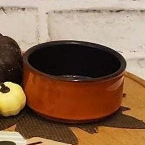 Ceramic Glazed Orange Bowl Terracotta Round Tapas Dish