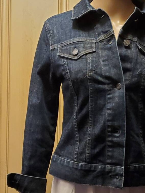 Fitted Gap Stretch Blue Denim Jacket - image 3