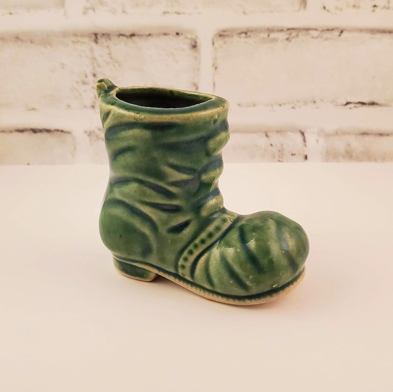 Vintage Small Ceramic Boot Planter