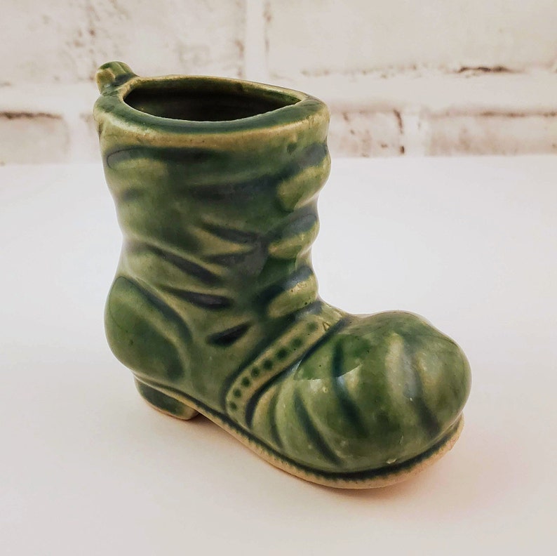 Vintage Small Ceramic Boot Planter
