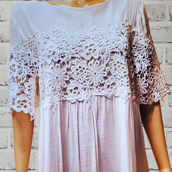 chinese dress ladies Floating by Plunging Neckline Mesh Overlay Midi Dress White L