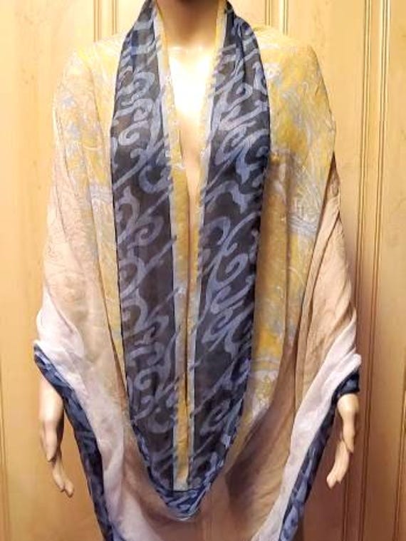 Sheer Infinity Scarf Versatile Butter Yellow Summ… - image 3