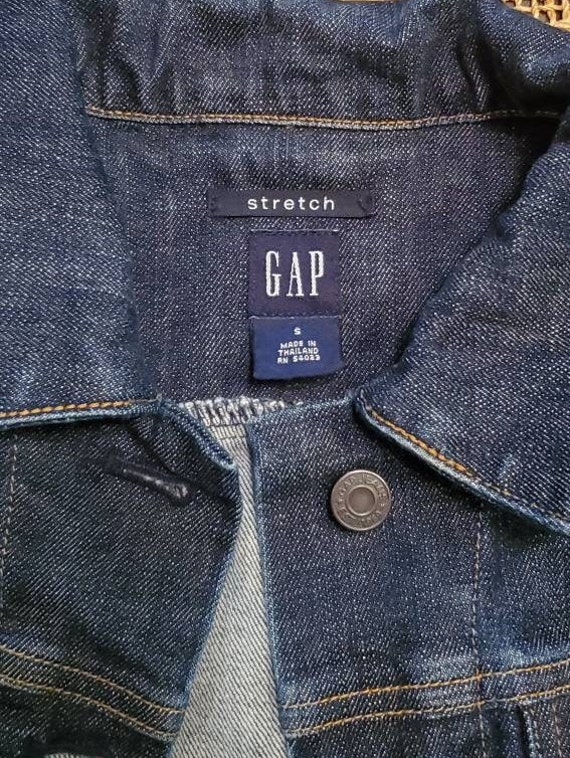 Fitted Gap Stretch Blue Denim Jacket - image 5