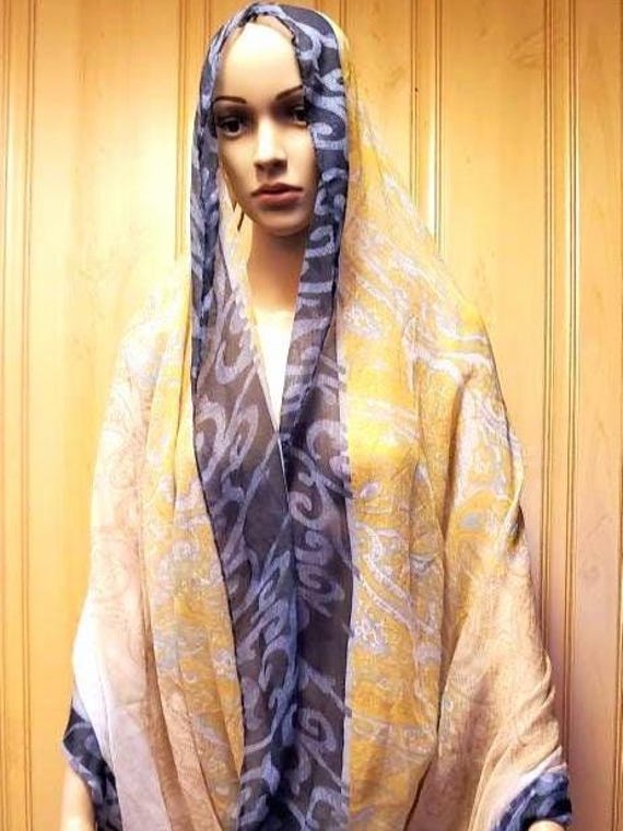 Sheer Infinity Scarf Versatile Butter Yellow Summ… - image 4