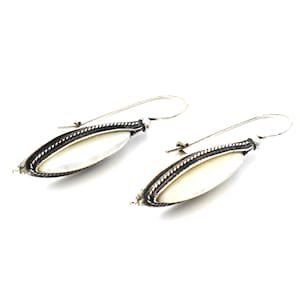 Byzantine earrings with mother of pearl gemstone