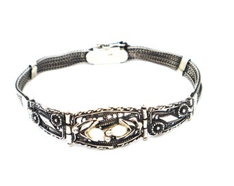 Byzantine bracelet with mother of pearl gemstone and sterling silver 925