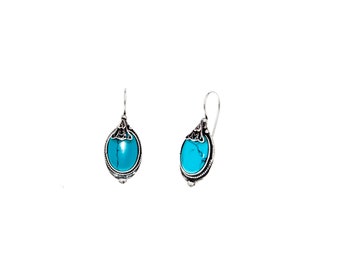 Greek earrings | Turquoise gemstone | Byzantine style