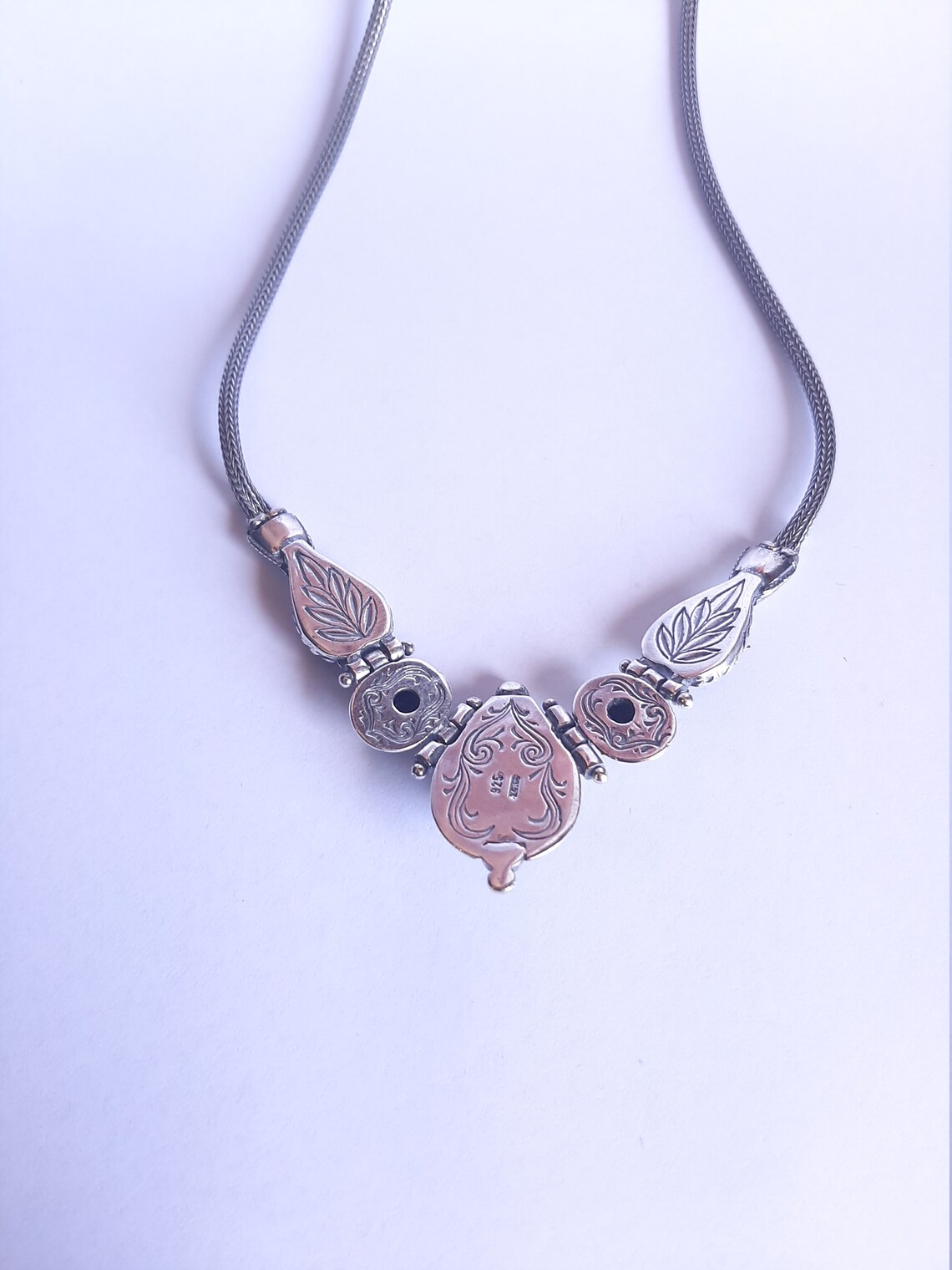 Greek necklace Black onyx gemstone Sterling silver 925 | Etsy