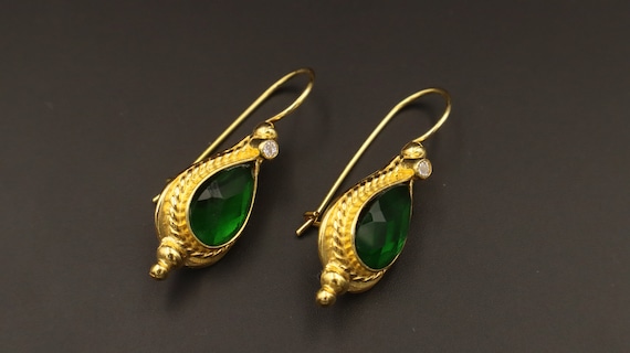 Greek earrings deals gold