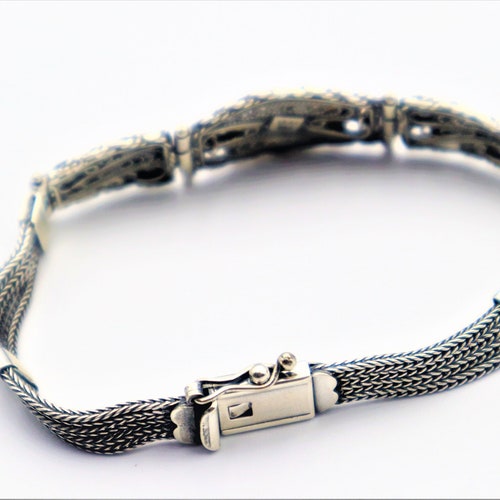 Byzantine bracelet with shops mother of pearl gemstone and sterling silver 925