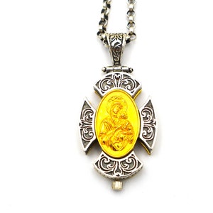 Byzantine cross pendant with sterling silver 925 and 24K gold plated