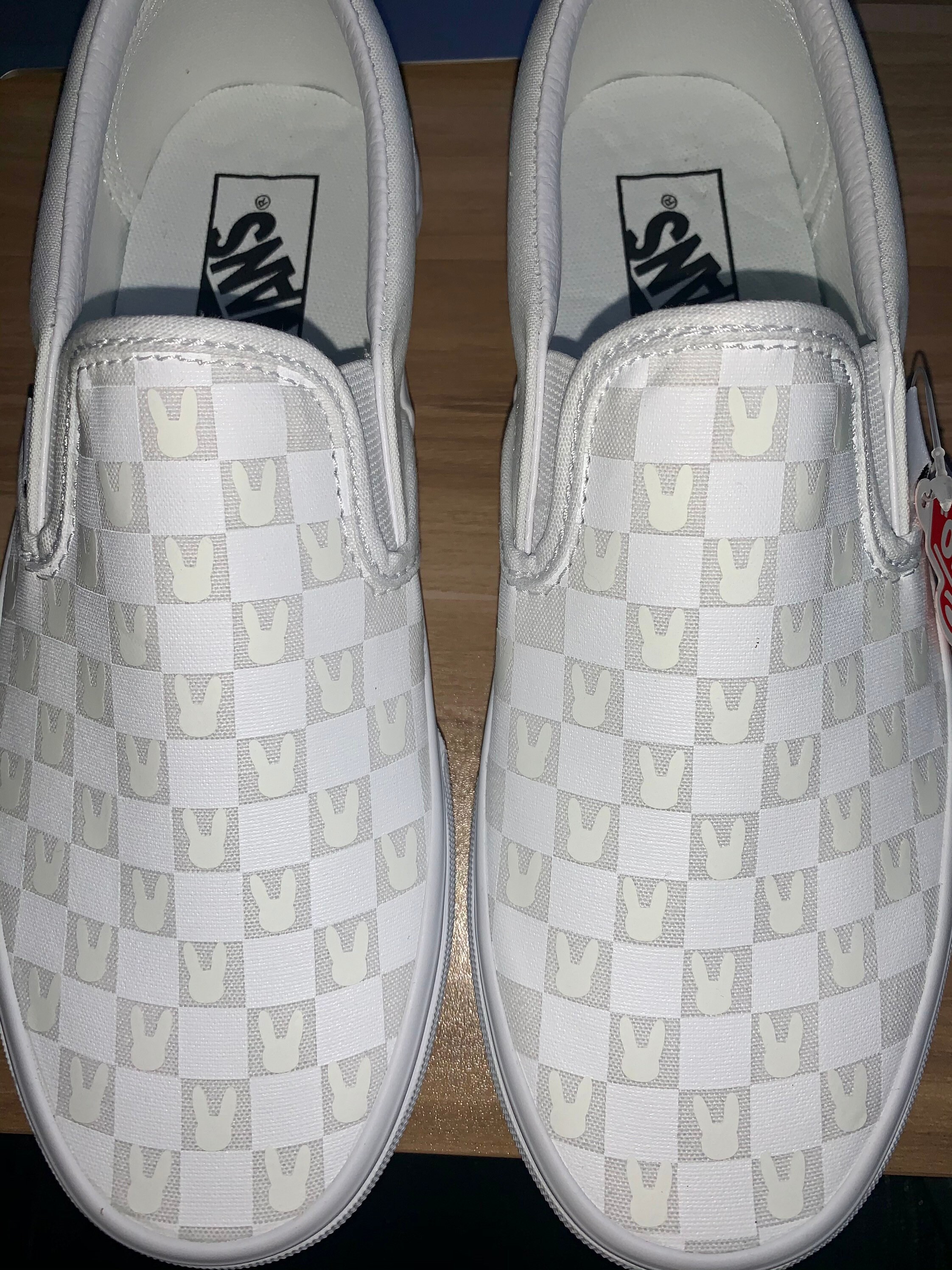 Bad Bunny Custom Checkerboard Vans | Etsy