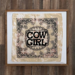 Hand Painted Cowgirl Bandana (Frame Not Included)