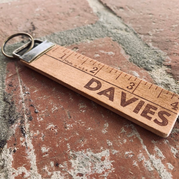 Repurposed Vintage Yardstick Keychain