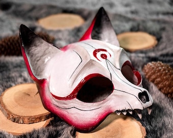 Fox Skull mask - Bloody Empress | mask fox larp gn furry roleplay cosplay halloween costume disguise