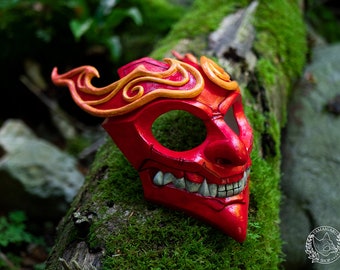 Masque démon japonais - Jhin | oni mask larp gn furry roleplay cosplay costume halloween déguisement