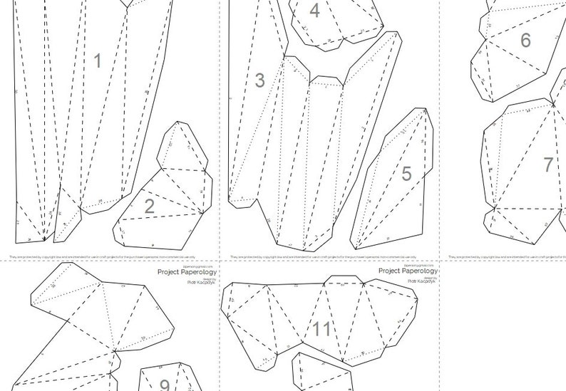 Paper Man, Papercraft, Digital Template, Origami, PDF Download DIY, Low ...