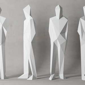 Paper Man, Papercraft, Modello digitale, Origami, Download PDF fai da te, Low Poly, Trofeo, Scultura, Modello, Modello 3D, Decorazione di carta, Fai da te, Colla