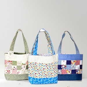 Patchwork Quilted Tote Bags | Padded Bible/Book Tote | All Purpose Bag