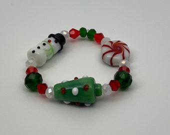 Pulsera de Navidad para niños, pulsera de invierno, regalo de vacaciones, relleno de medias, pulsera para niños, caramelo, árbol de Navidad, muñeco de nieve