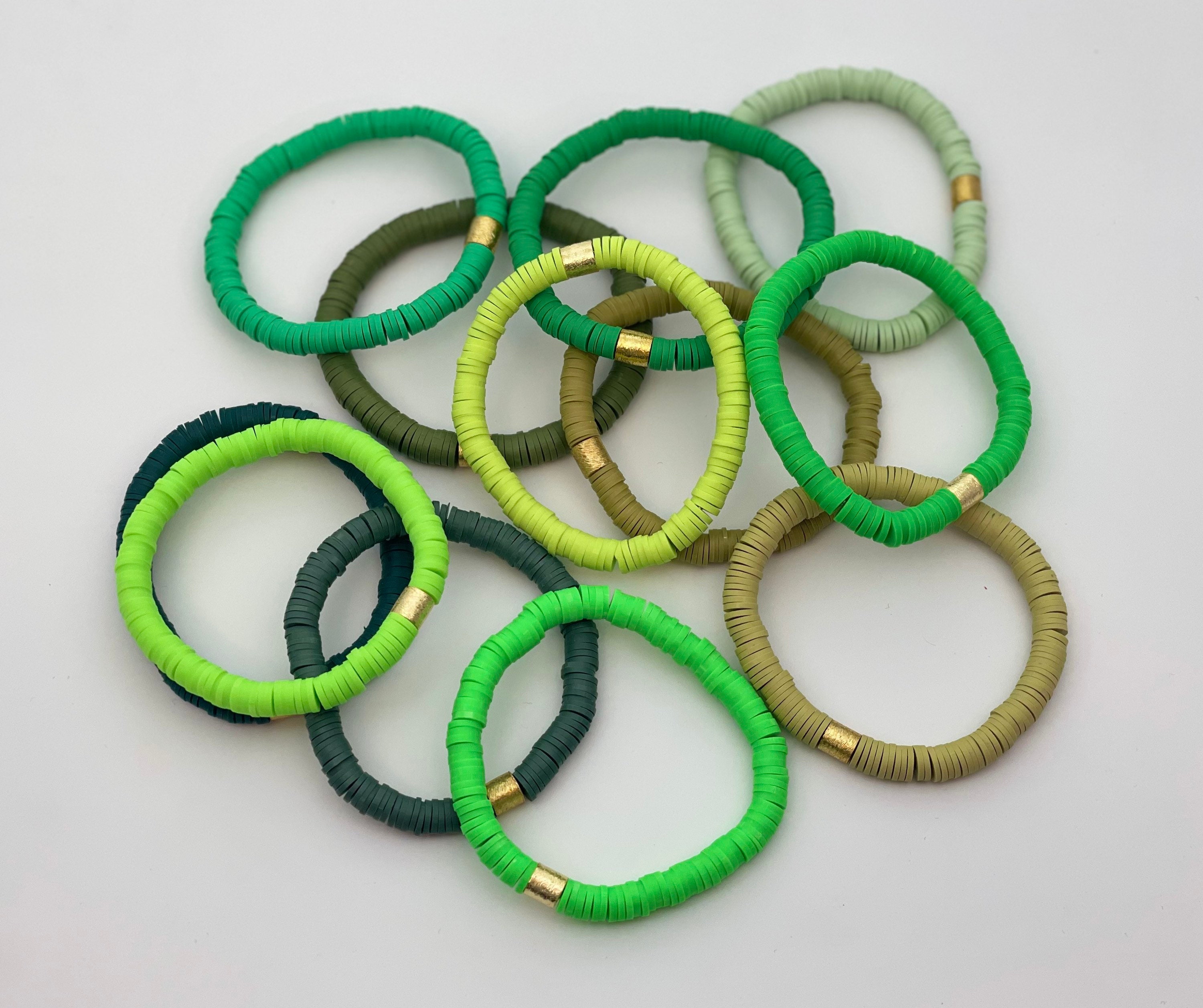 Sage Green Vinyl Heishi Bead Bracelet, Immeasurably More