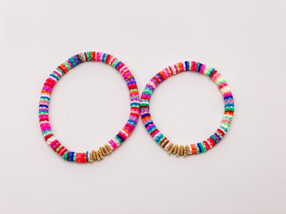 Mommy and Me Bracelets, Mama and Mini Bracelet Set, Rainbow