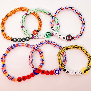 Superhero Bracelet, Superhero Bead Bracelet, Superhero Seed Bead Bracelet,, Avengers Bracelet, Superhero Party Favor,Kids Bracelet,Superhero