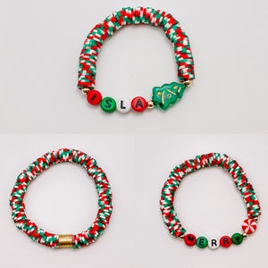 Christmas Speckle Bracelet, Christmas Bracelet, Christmas Heishi Bead Bracelet, Holiday Bracelet,Christmas Jewelry,Stocking Stuffer