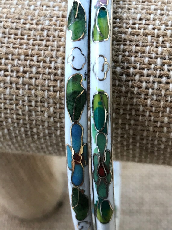 Vintage Jewelry  2 Cloisonne Enameled Bracelets