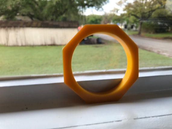 Vintage Bakelite butterscotch octagon bangle brac… - image 2