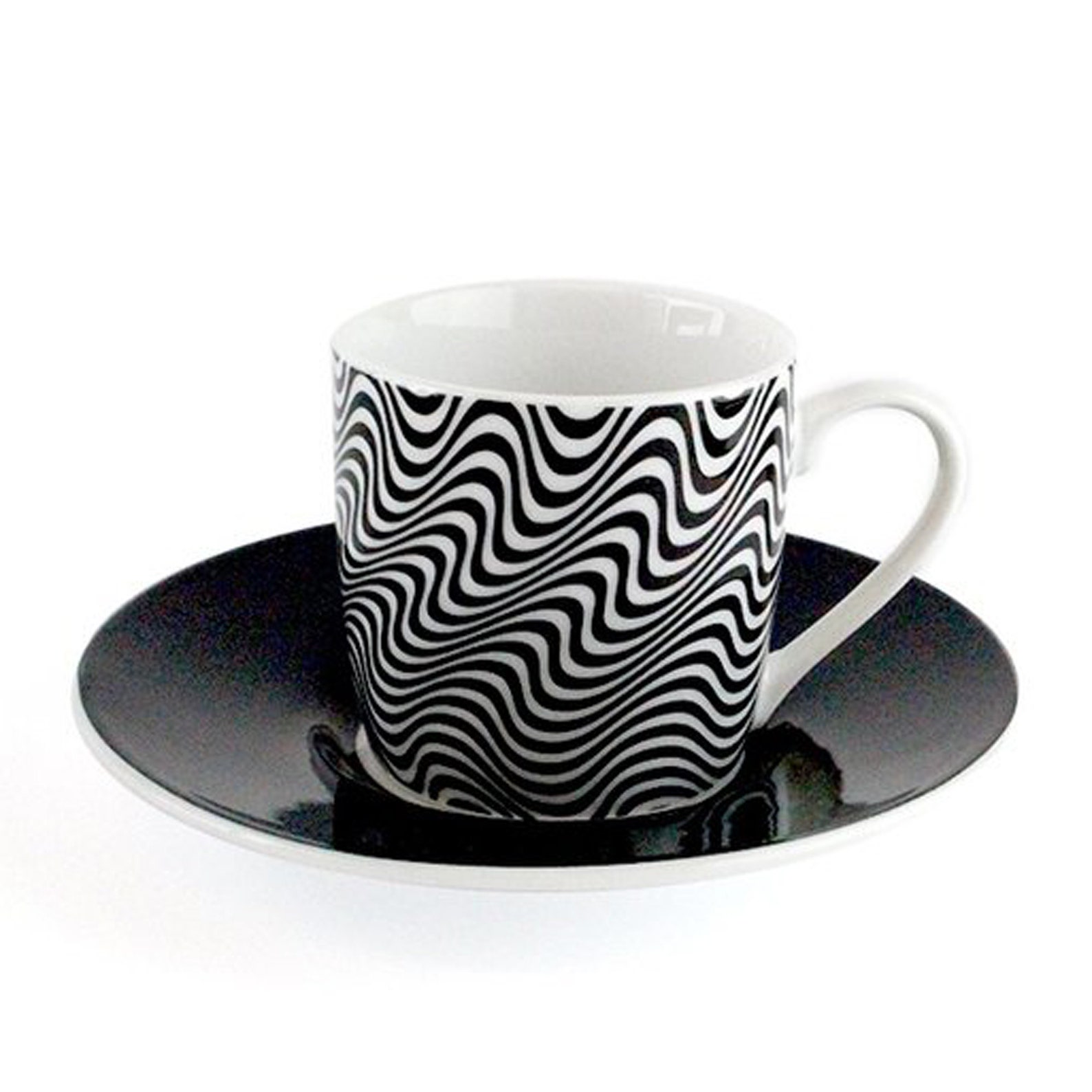 Set of 4 Designer Optical Illusion Espresso Cups and Saucers Etsy