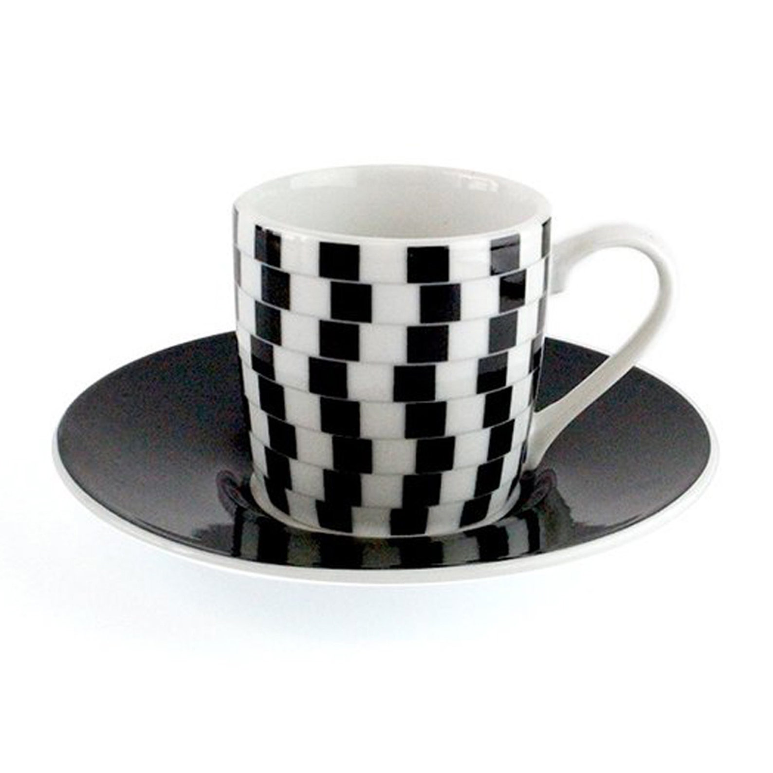 Set of 4 Designer Optical Illusion Espresso Cups and Saucers Etsy