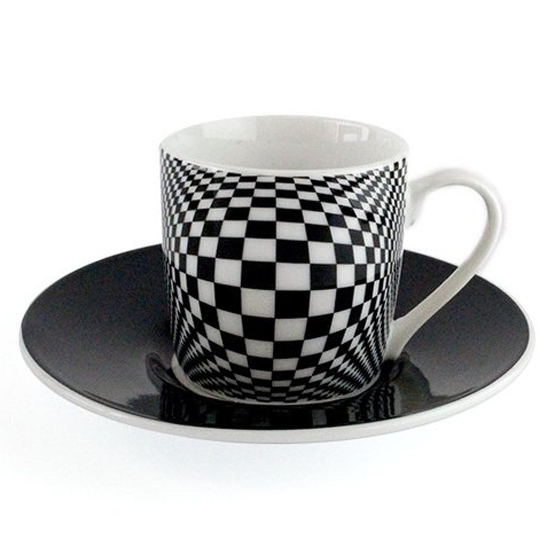 Set of 4 Designer Optical Illusion Espresso Cups and Saucers Etsy