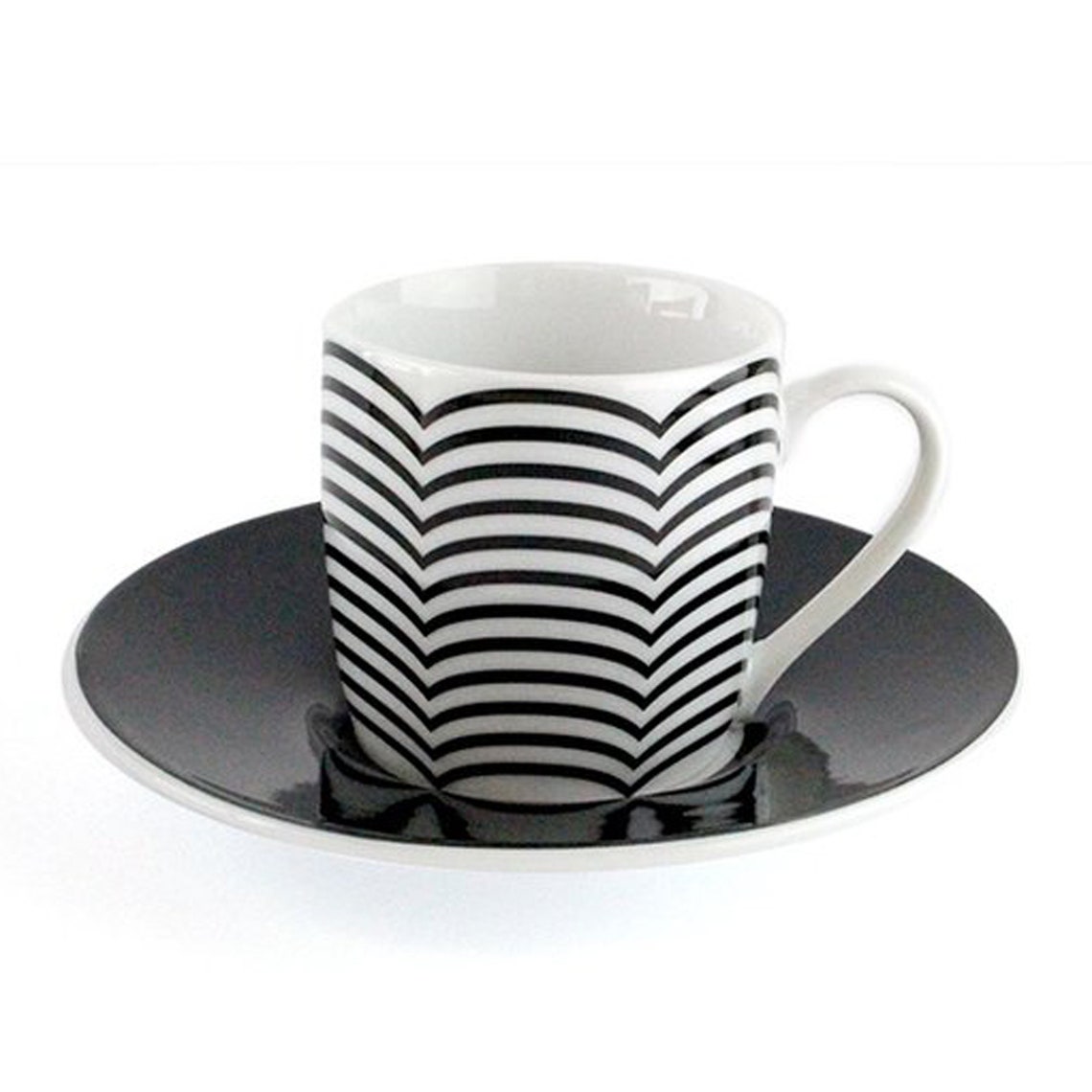 Set of 4 Designer Optical Illusion Espresso Cups and Saucers Etsy