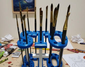 Porta-pincéis | Impressão 3D personalizada | Presente para artistas | Suporte para pincéis
